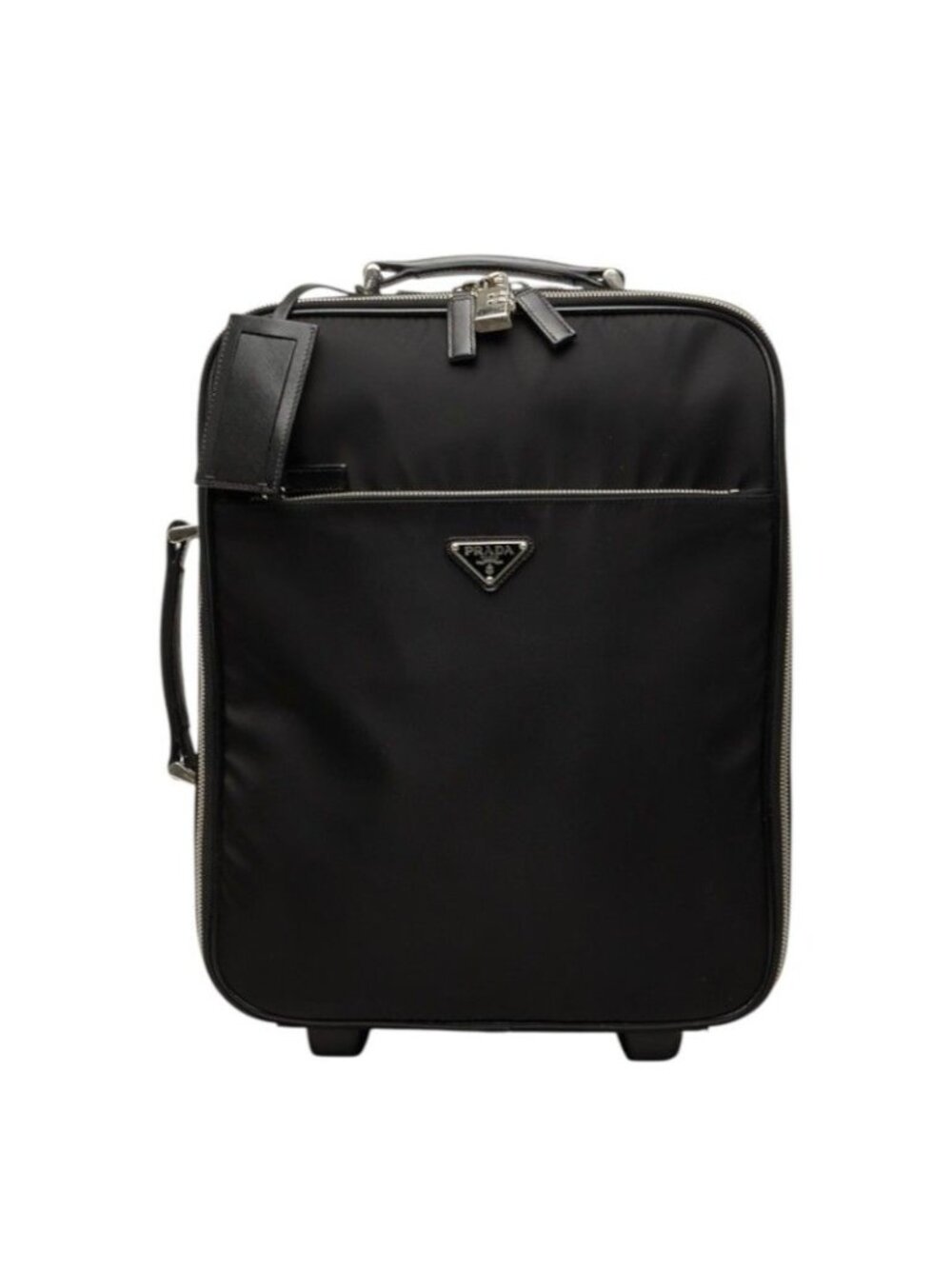 Prada Tessuto Travel Bag Suitcase Bag Black Nylon Leather